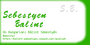sebestyen balint business card