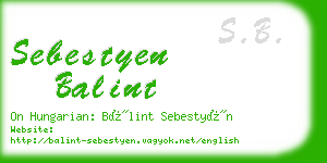 sebestyen balint business card